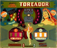 Image # 39435: Toreador Illuminated Backglass