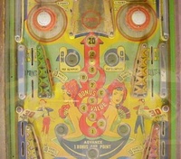 Image # 20374: Toreador Middle Playfield 
(The post that is located between the 9th and 10th bonus insert is not original to this game.)