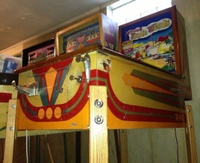 Image # 55318: Trade Winds Cabinet - Front View 
(The serial number located on the lower right corner of the cabinet front has been obliterated. The owner's grandfather found it this way when he obtained this game in the early 1950's.)