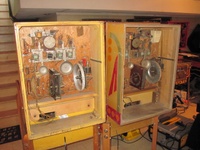Image # 62881: Trade Winds Inside Backbox Comparison 
(The taller backbox on the right has an after-factory placement of a white chime box and a relay.)