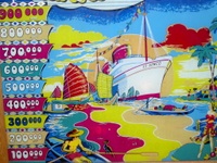 Image # 29137: Trade Winds Backglass 
(Serial number A3958.)