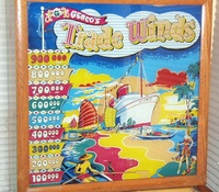 Image # 40711: Trade Winds Backglass 
(Serial number A3958.)