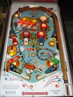 Image # 14591: Trio Early Production Playfield 
(Serial number TR-1004.)