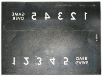 Image # 34838: 2001 Ball In Play Card - Reverse 
(This card is placed underneath the instruction card in the card holder. This image is not reversed. You are looking at the side that faces the light bulbs. From a game with serial number 05430.)