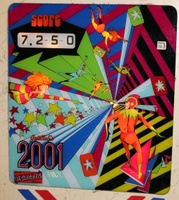 Image # 37315: 2001 Backglass 
(Serial number 05430.)