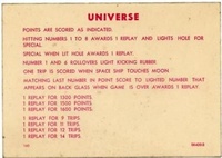 Image # 36722: Universe Instruction and Score Card