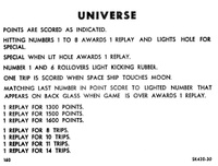 Image # 8311: Universe Instruction and Score Card