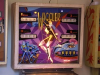 Image # 50085: The Wiggler Illuminated German Backglass 
(Serial number 2988.)