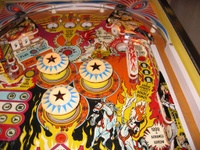 Image # 26861: Wild Fyre Upper Playfield 
(The spinning target shown in this image is not original to this game.)