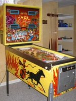 Image # 26855: Wild Fyre Cabinet - Left 
(The spinning target shown in this image is not original to this game.)