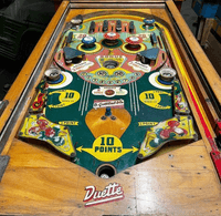 Image # 83384: Duette Deluxe Playfield 
(This playfield is missing its rubber rings and both flippers.)
