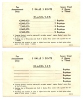 Image # 22598: Black Jack Instruction and Score Cards