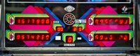 Image # 63892: Faeton Lower Backglass 
(The fuzziness of the illuminated digits are an effect of the camera and not original to the game. We include this image to show the backglass.)