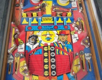 Image # 37384: Gun Men Middle Playfield 
(The outlane mini-posts are not shown in the manufacturer's flyer.)