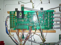 Image # 64436: Gun Men Inside Backbox - One Main Board 
(This game has the modified playfield and no mechanial chime unit.)
