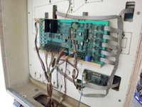 Image # 64449: Gun Men Inside Backbox - Main Board and Sound Card 
(This game has the modified playfield and a mechanical chime unit.)
