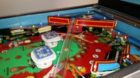 Image # 65892: Spain 82 Upper Playfield 
(The elevated plastic ball tube is not original to this game.)