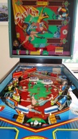 Image # 65889: Spain 82 Playfield 
(The elevated plastic ball tube is not original to this game.)