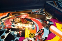 Image # 43313: BMX Early Production Playfield - Right Outlane Open 
(Serial number EBMX1003.)