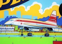 Image # 61115: Supersonic Artist Initials on Backglass 
(The initials 'L R' are on the tail of the aircraft.)