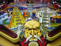 Image # 56465: Time Machine Playfield - Detail 
(Serial number F/124.136.)
