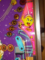 Image # 65545: World Defender Playfield - Detail 
(Serial number 6521.)