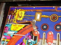 Image # 65538: World Defender Playfield - Detail 
(Serial number 6521.)