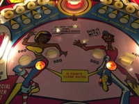 Image # 65838: Boogie Illuminated Playfield - Detail 
(Photographed at Pin-a-Go-Go 2015 in Dixon, California. )