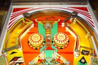 Image # 26747: Rawhide Upper Playfield 
(The captive ball is missing from the upper left lane.)