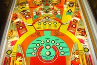 Image # 26749: Rawhide Middle Playfield 
(The captive ball is missing from the upper left lane.)