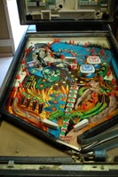 Image # 60157: Zira Stripped Playfield 
(Serial number 458.)