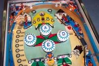 Image # 28202: Bow and Arrow Upper Playfield 
(The left spinning target has an incorrect design for this game.)
