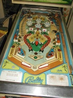 Image # 19627: Bow and Arrow Playfield 
(The left spinning target has an incorrect design for this game.)