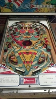 Image # 53891: Bird Man Playfield 
(The rebound rubbers on the game shown here are black. They came from the factory in a white color.)