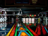 Image # 33069: F1 Grand Prix Playfield - Ball View 
(The drop targets shown here are not original to this game.)