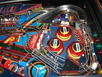 Image # 46278: F1 Grand Prix Upper Playfield 
(The drop targets shown here are not original to this game.)