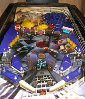 Image # 27461: Dakar Playfield 
(This playfield has the original silver posts as shown in the flyer.)