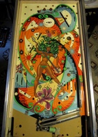 Image # 59372: Black Fever Stripped Playfield 
(The unpainted side walls of this playfield are replacements for the original ones.)