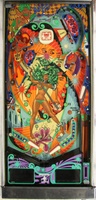 Image # 60602: Black Fever Playfield 
(The black side walls of this playfield are replacements for the original wood. The playfield glass is from a Zaccaria game and has the Zaccaria logo etched into its corners.)