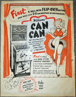 Image # 73907: Can Can Original Flyer Art 
(Created by Harry Williams.Ink, pencil, and pasted images on paper.Dimensions are 9 1/2 inches by 12 1/2 inches.)