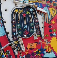 Image # 53082: Le Grand 8 Captive Ball in Center Lanes 
(The playfield plastic has been removed in this view.)