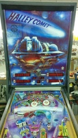 Image # 70205: Halley Comet Backglass - Alternate Playfield Plastics 
(The center playfield spinning target is missing from this game.)