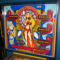 Image # 63483: Cosmic Princess Backglass - No Licensing Information 
(The upper right corner of the glass does not have licensing information. Serial number 10726.)