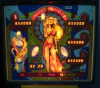 Image # 63484: Cosmic Princess Illuminated Backglass - No Licensing Information 
(The upper right corner of the glass does not have licensing information. Serial number 10726.)