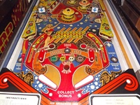 Image # 67041: Cosmic Princess Lower Playfield 
(The white rubber behind the drop targets is broken. Serial number 10433.)