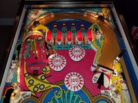 Image # 72243: Aladdin's Castle Illuminated Upper Playfield 
(Backbox serial number is 2317. Lower cabinet serial number is 4650 or 4850.)