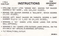 Image # 71456: 301/Bulls Eye Instruction Card