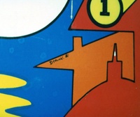 Image # 68763: Lovers Playfield - Artist Signature - Blue Version 
(Signature located in the upper playfield. Photo was taken in year 2000 in an arcade in Florence, Italy. )