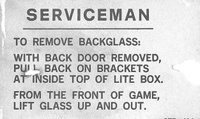 Image # 46129: Cabaret Serviceman Tag 
(Located inside the backbox.)