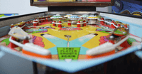 Image # 75876: Cabaret Sample Game - Playfield 
(The orange flipper rings are not original to this game. Cabinet serial number 9473.)